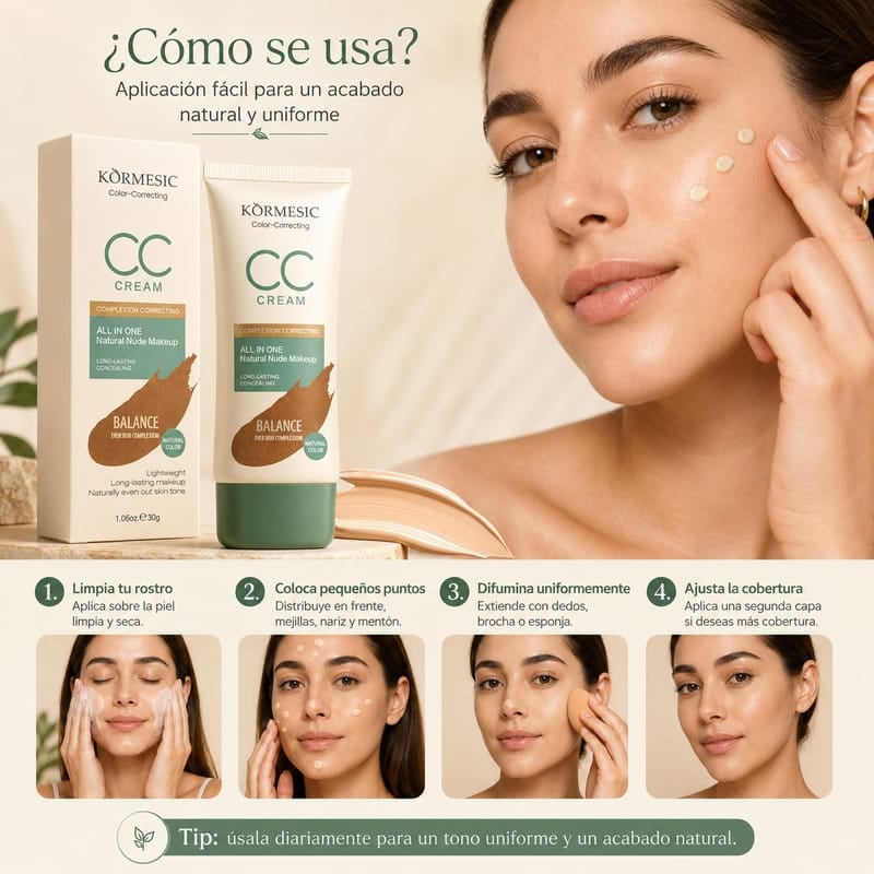BASE DE MAQUILLAJE- CC CREAM COBERTURA AL 90%
