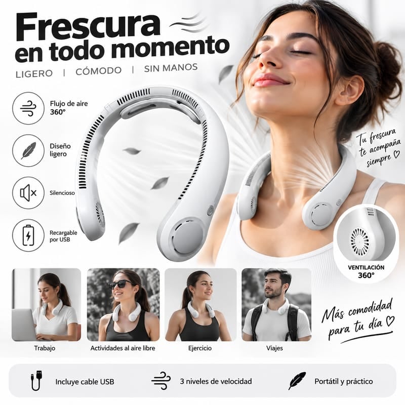 VENTILADOR DE CUELLO RECARGABLE