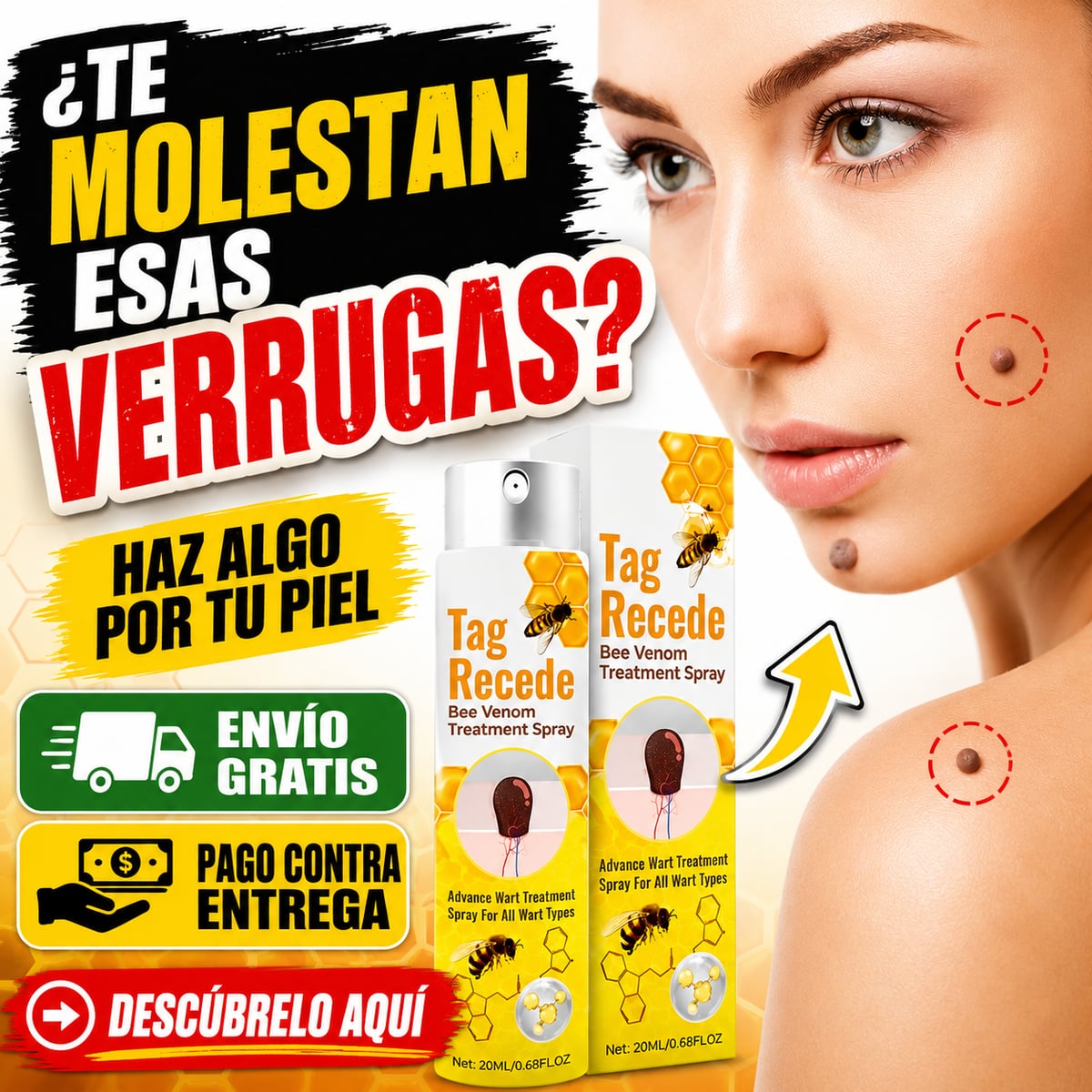 Adiós A Las Verrugas TAG RECEDE + Envio Gratis 🎁