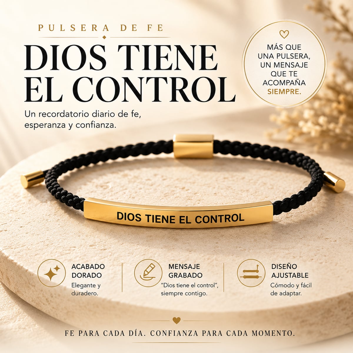 Pulsera de Fe — Dios Tiene el Control