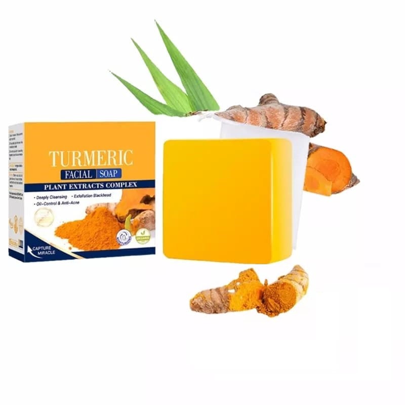 Jabón de Cúrcuma Natural - ¡LIBERATE DE LAS MANCHAS Y EL ACNE! 🧼🍂 Paga 1 y Lleva 2😱