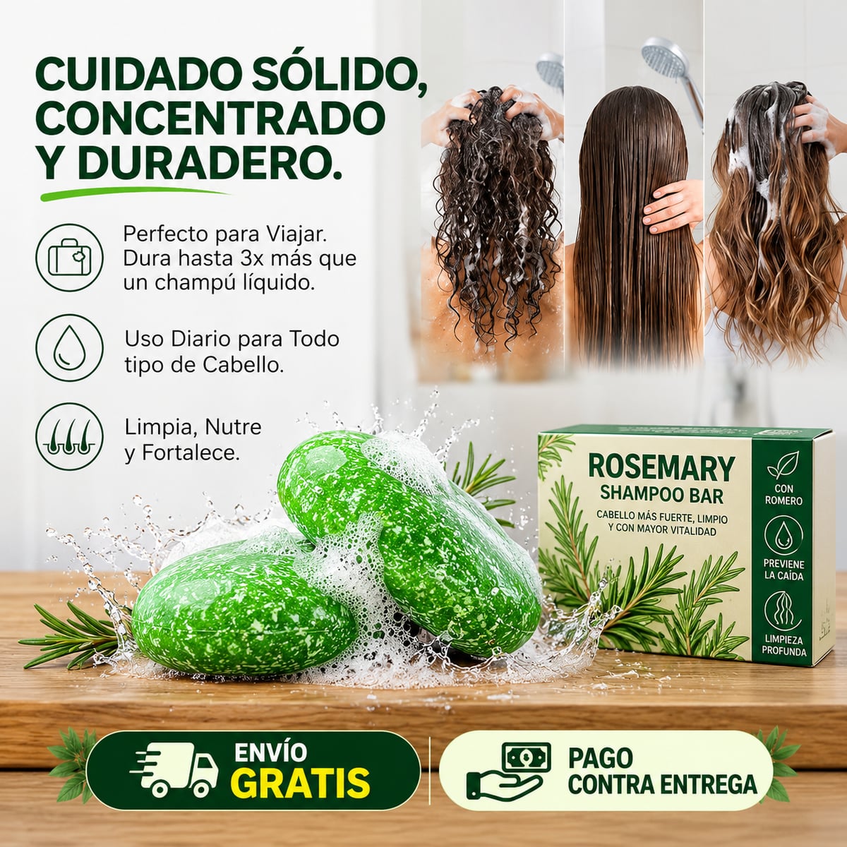 Rosemary Hair Bar™ — Limpia, cuida y fortalece.