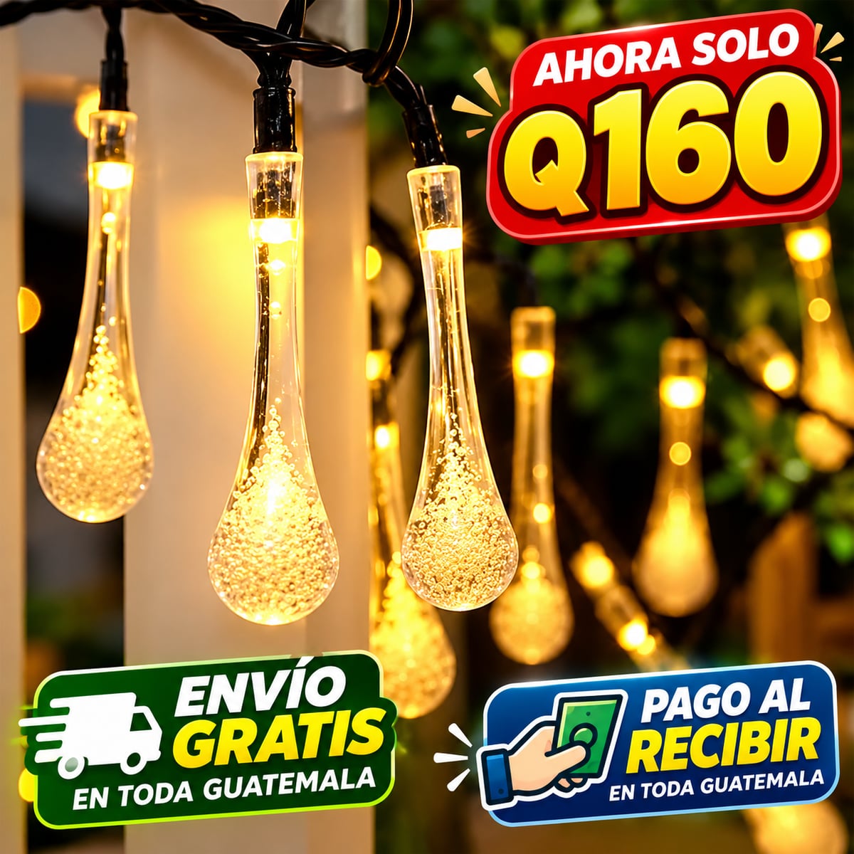 LUCES FORMA DE GOTA 4.5M