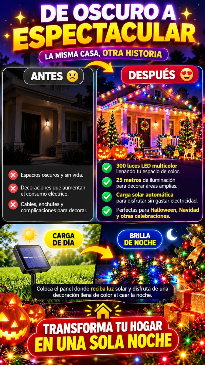 🎄✨ LUCES NAVIDEÑAS CON PANEL S0LAR