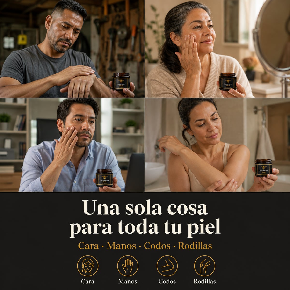 Balsamo Natural de miel y sebo - 4 ingredientes que tu piel reconoce