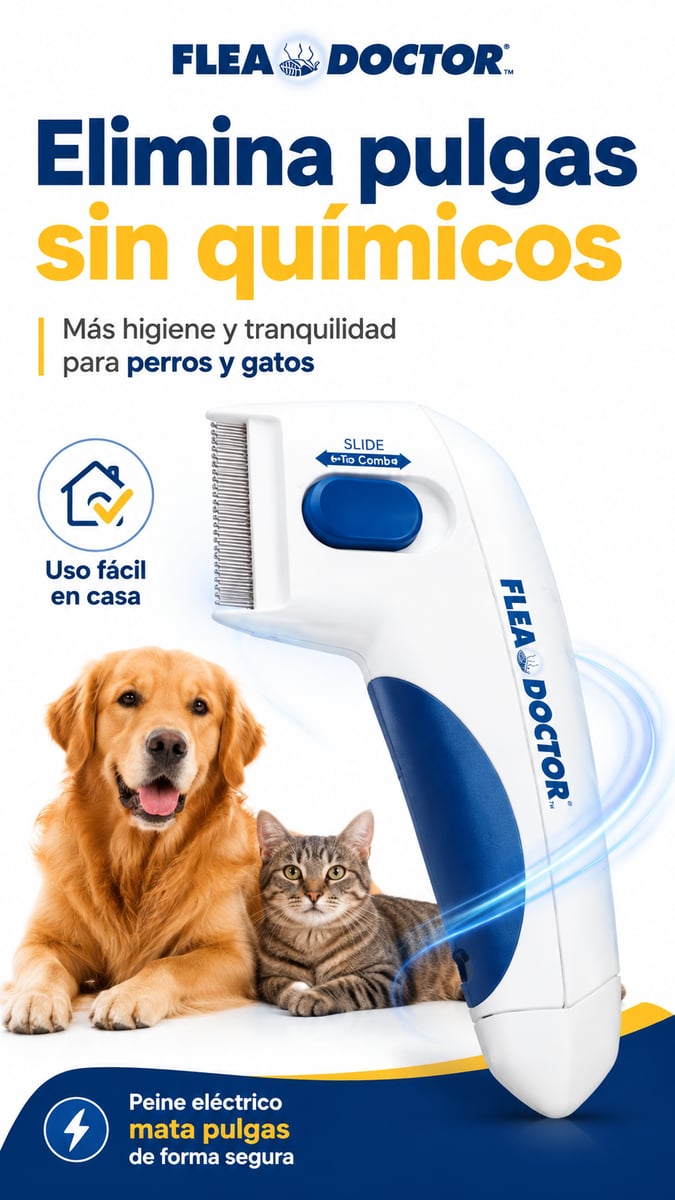 Peine Eléctrico PRO Antiparásitos para Perros y Gatos | Pulgas, Garrapatas y Piojos