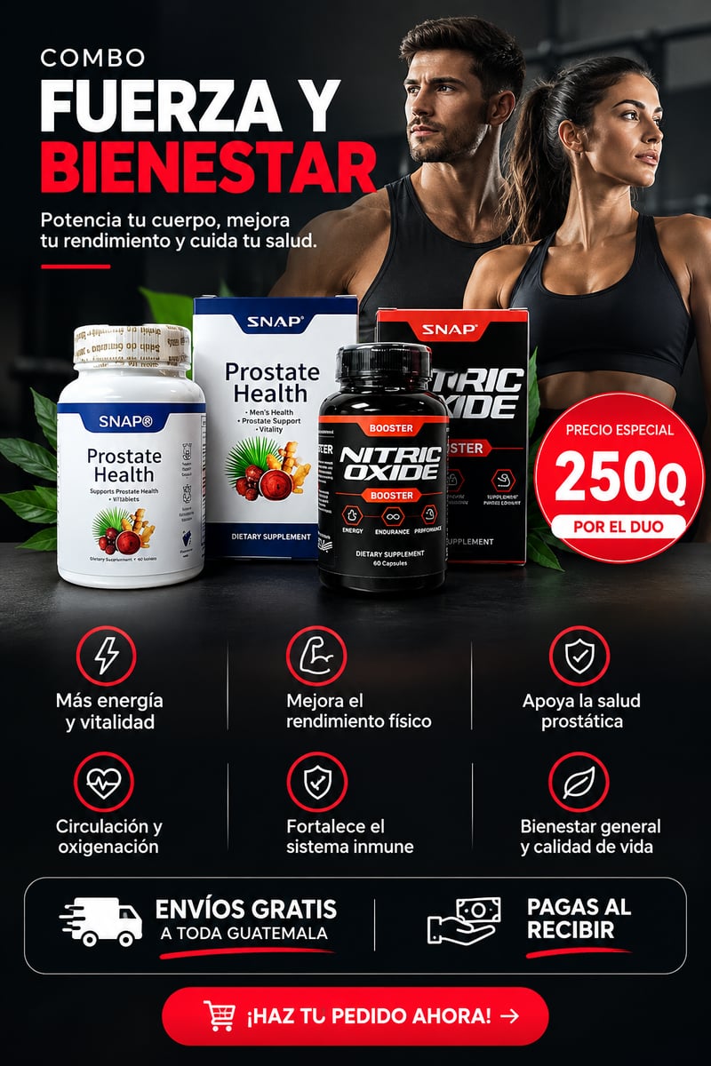 COMBO PROSTATE HEALTH SNAP+ÓXIDO NÍTRICO BOOSTER - 6CAPSULAS C/U