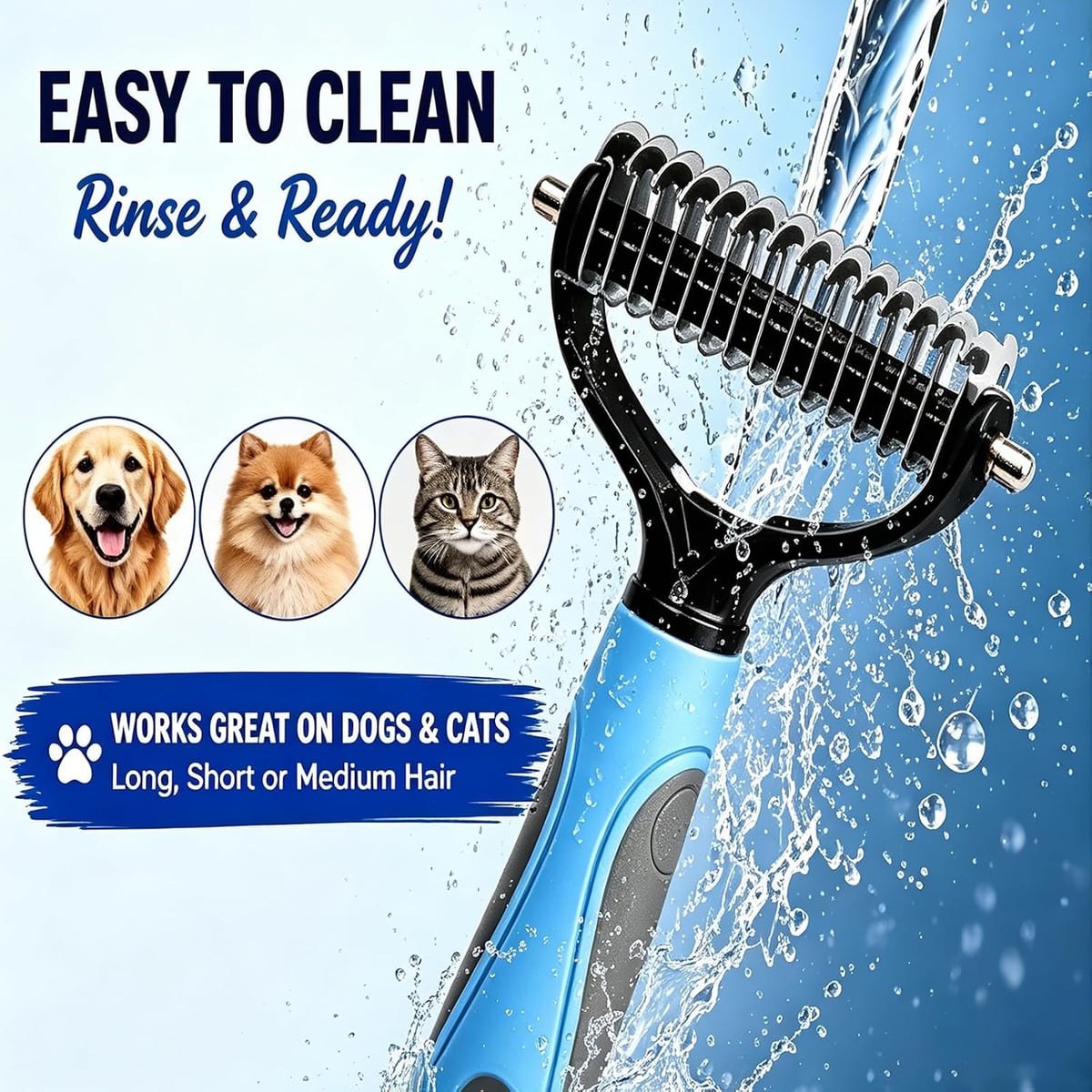 Double-Sided Deshedding Comb for Dogs &amp; Cats