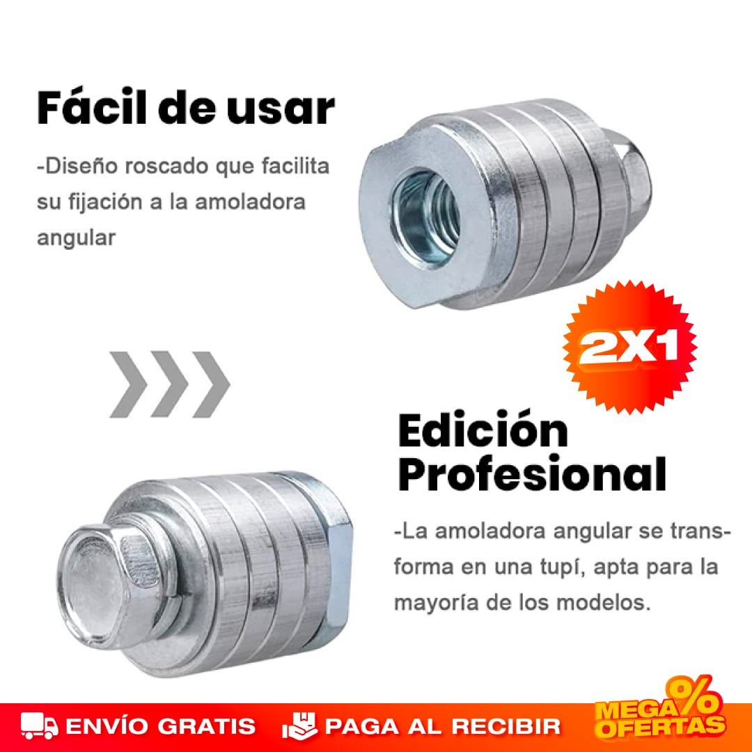 PROMO 2X1 ADAPTADOR DE AMOLADORA A RANURADORA