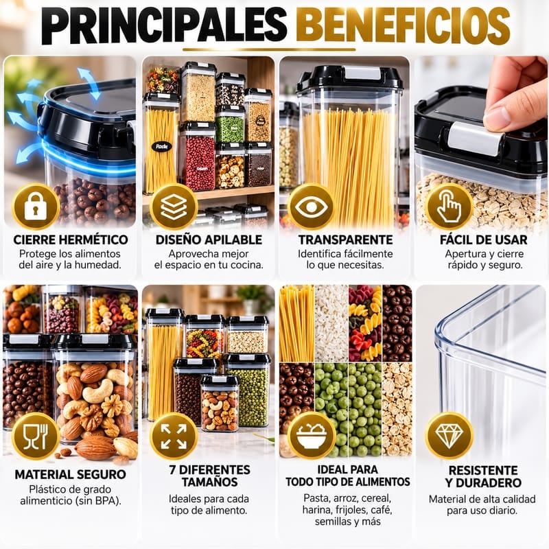 Set Hermético de Cocina 7 en 1