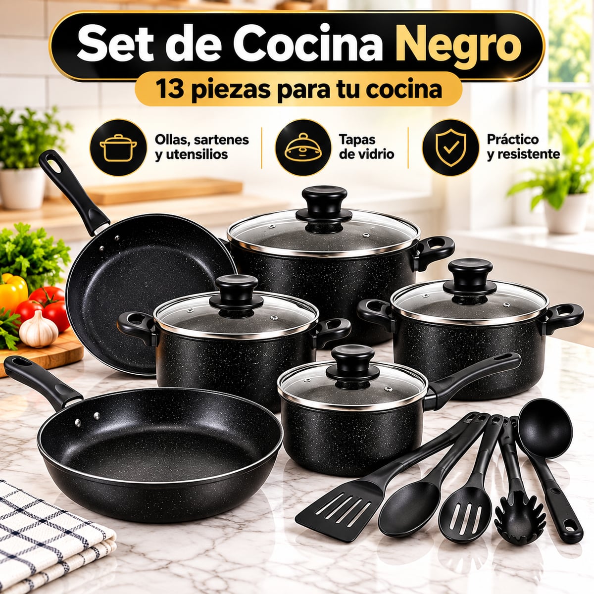 Set de Ollas 13 Piezas - Todo lo que necesitas en tu cocina 🌟- Envío Gratis 🚚