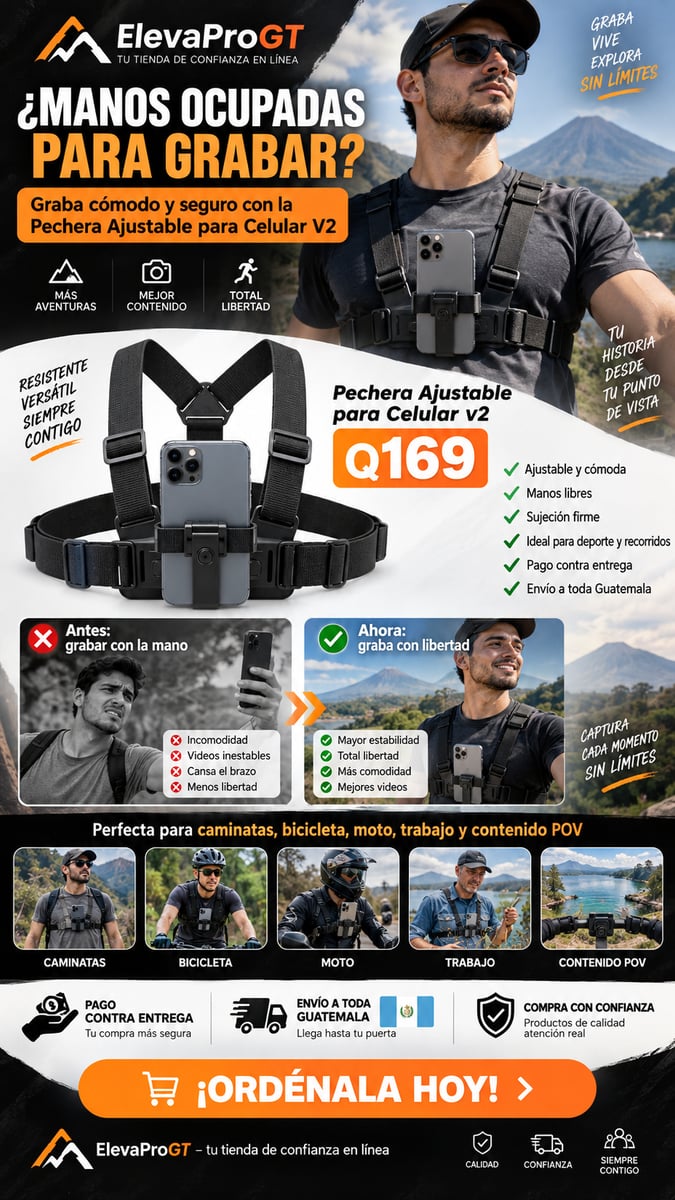 Soporte de Pecho para Celular – Graba con las Manos Libres
