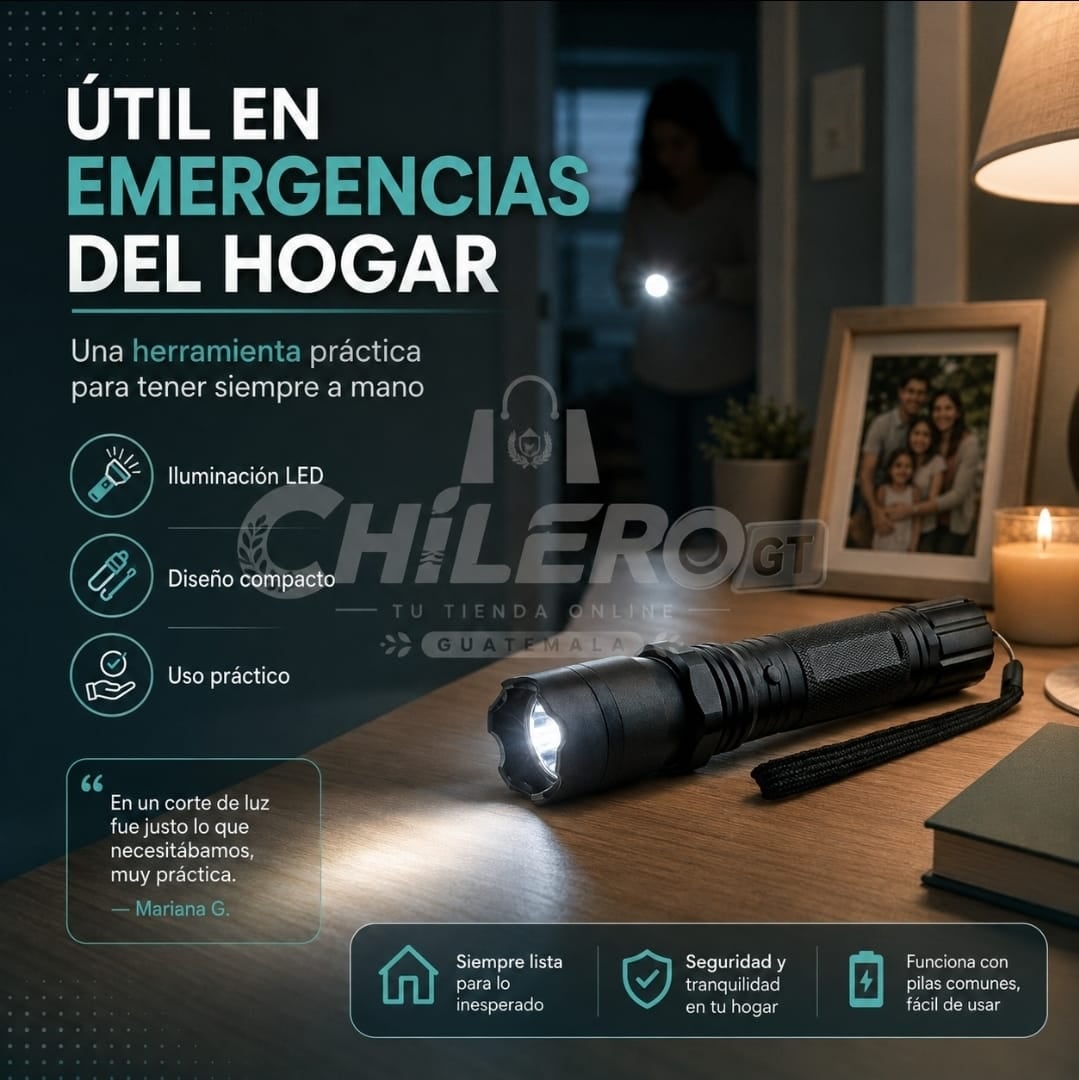 Linterna de Defensa Personal 3 en 1 – Seguridad y Protección Portátil