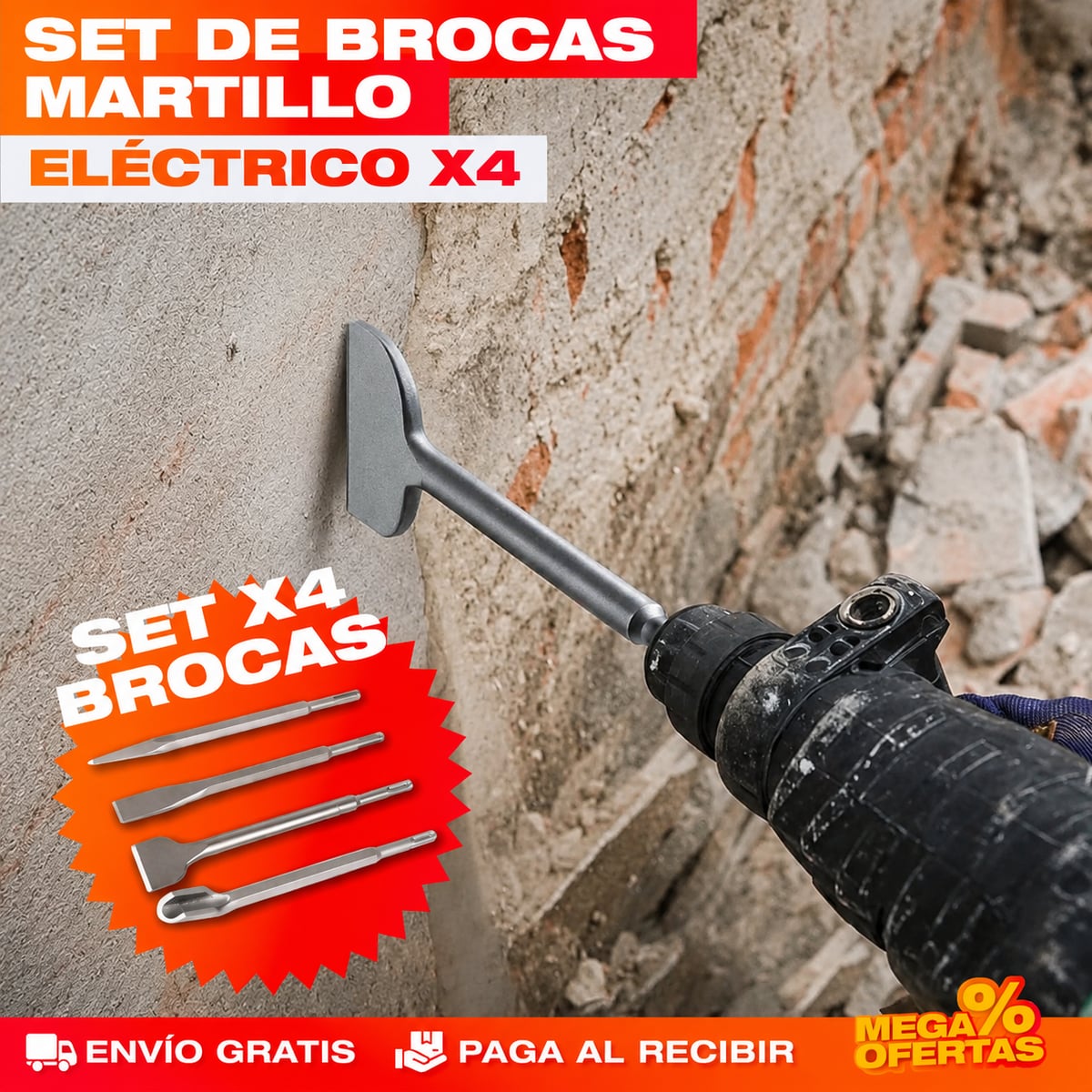 SET X4 BROCAS DE DEMOLICIÓN Y RENOVACIÓN