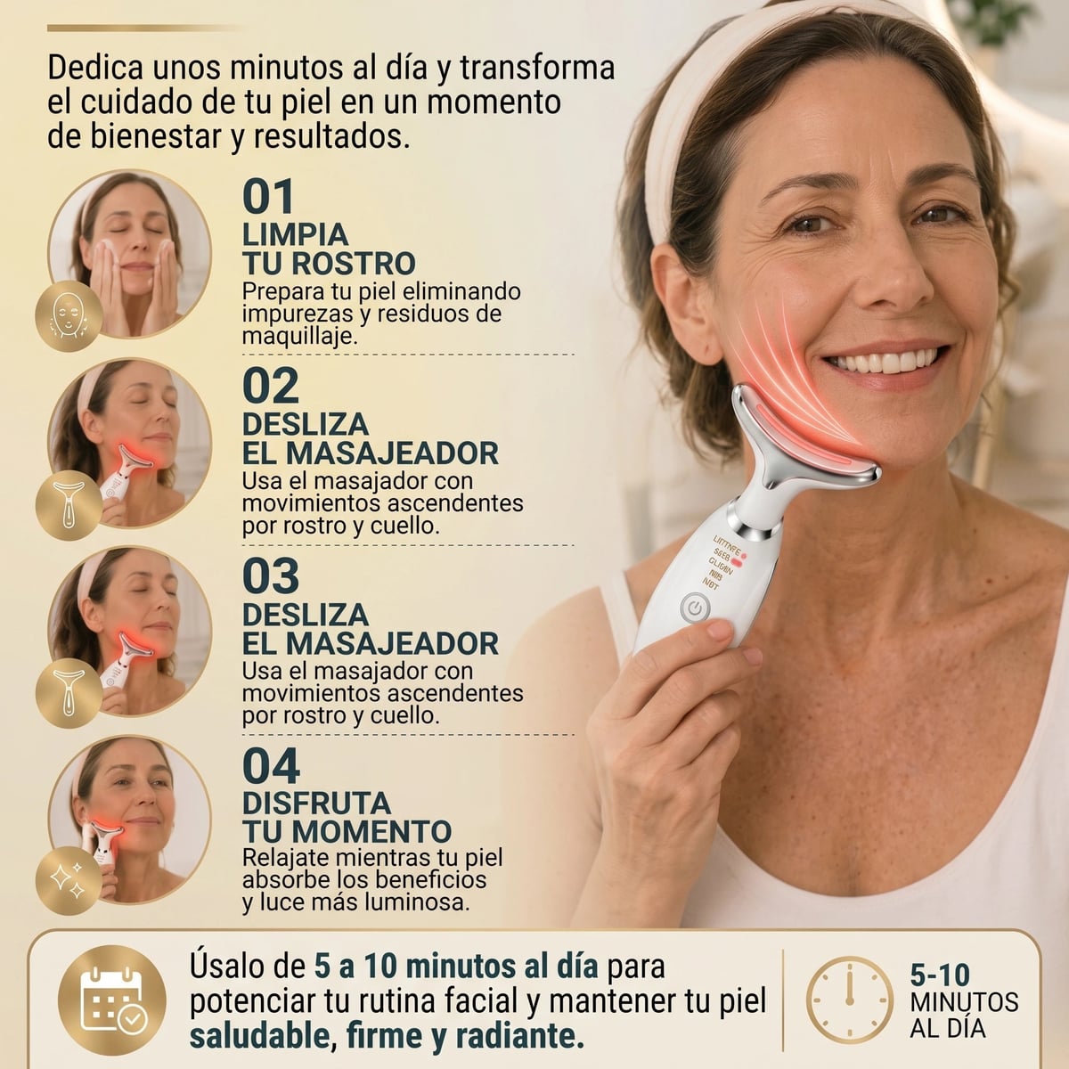 LumiLift™ | Masajeador Facial y de cuello