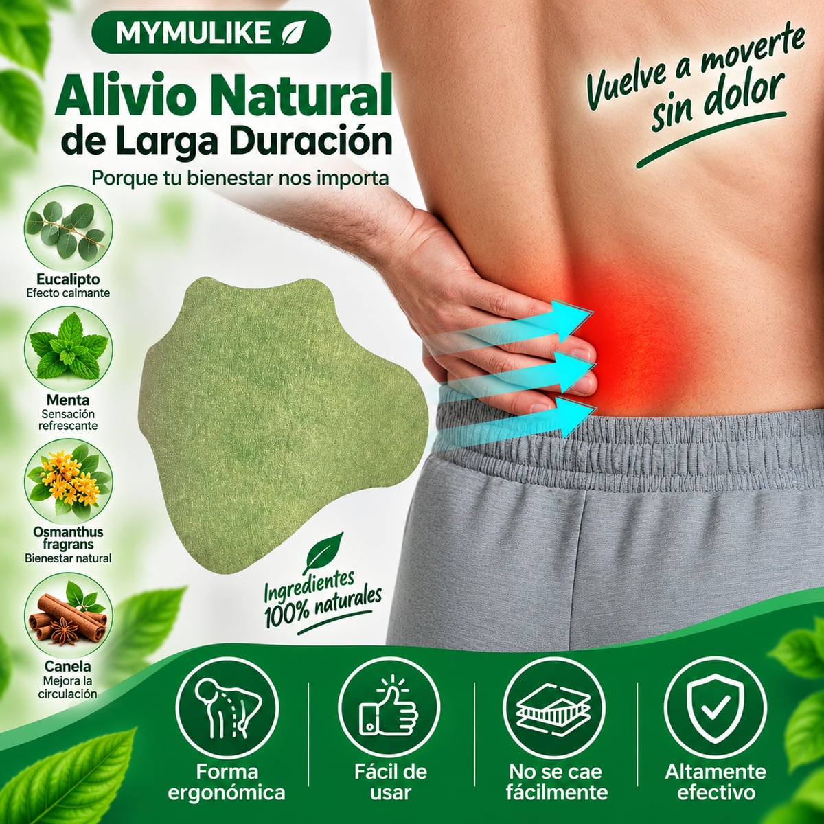 Tratamiento herbal de 45 días, un parche al día. 40 parches