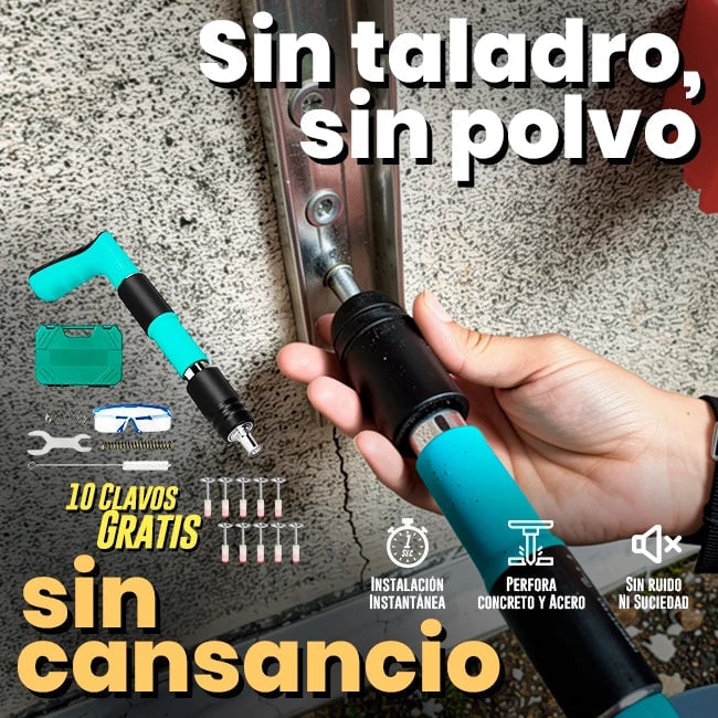 ULTIMAS UNIDADES - KIT PISTOLA DE CLAVOS FULMINANTE + ENVÍO GRATIS
