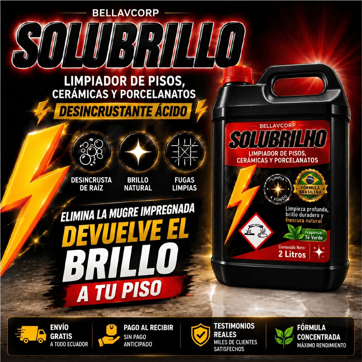 Solubrilho™ Pisos y Cerámica Limpios Como Nunca