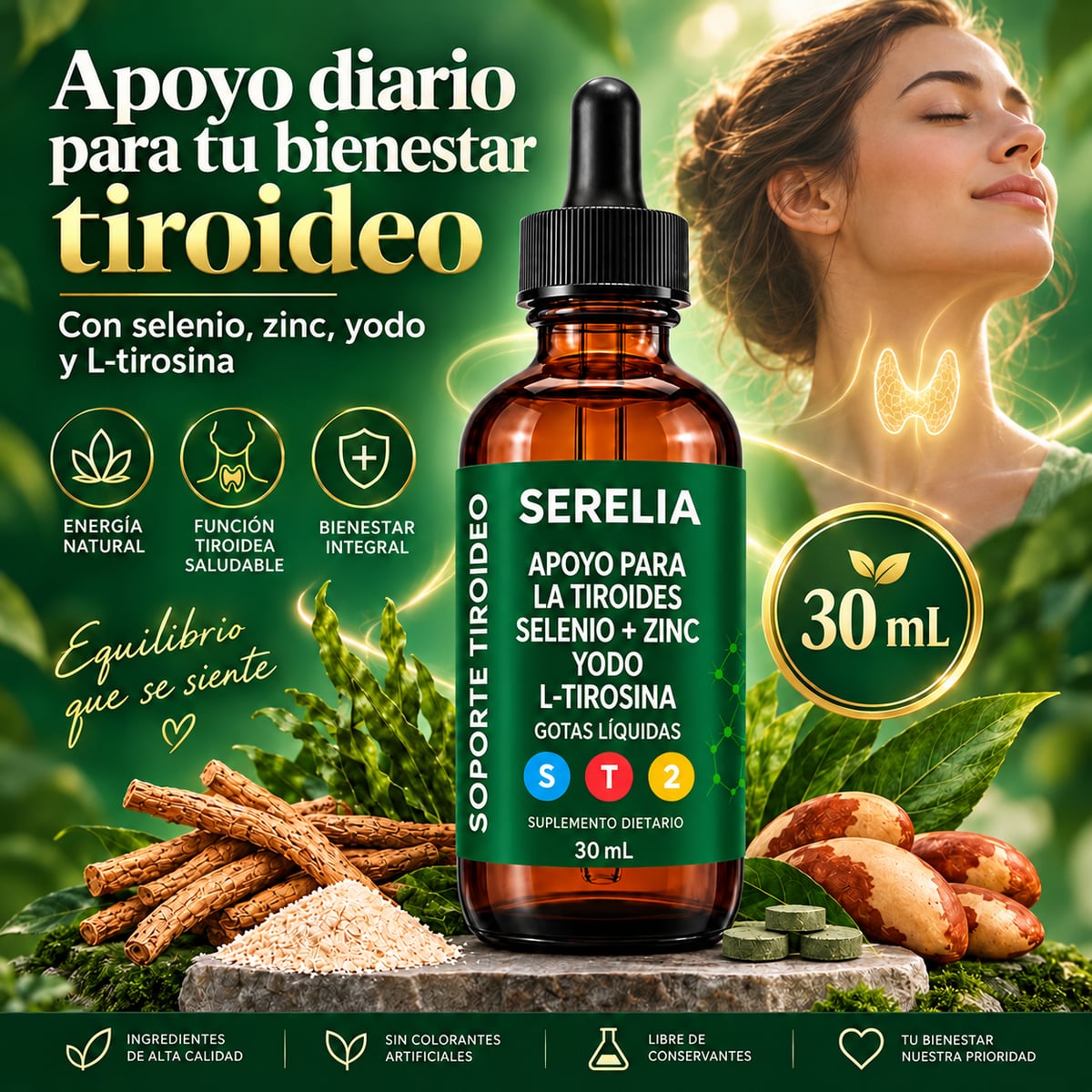 SERELIA® — Gotas para el Apoyo de Tiroides