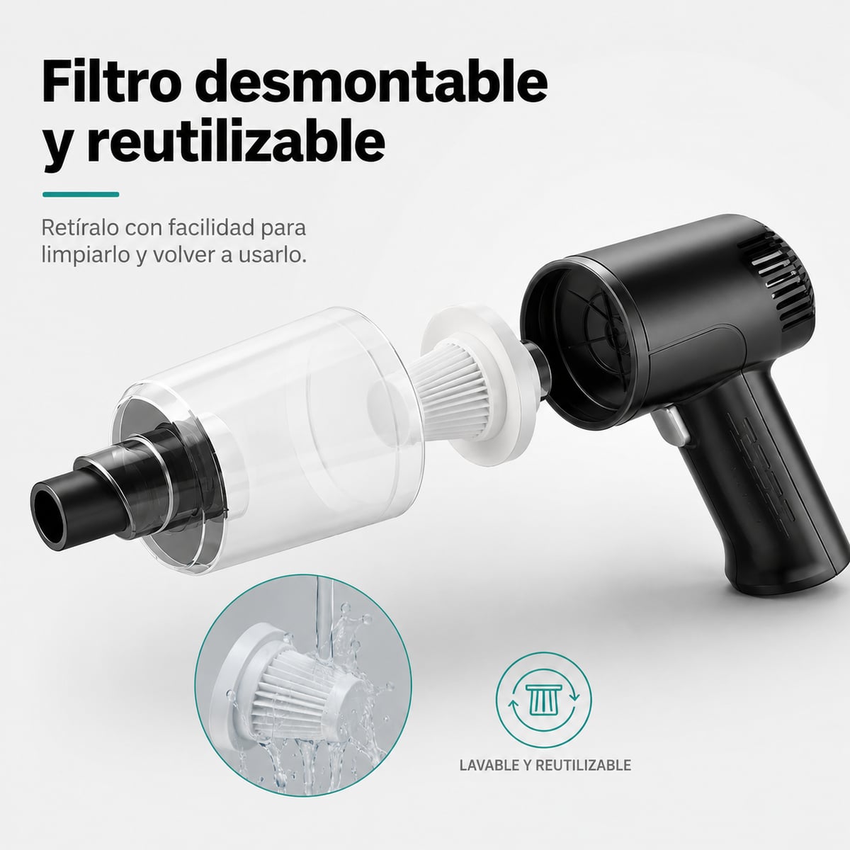 Mini Aspiradora Inalámbrica 3 en 1 – Limpieza Rápida en Cada Rincón