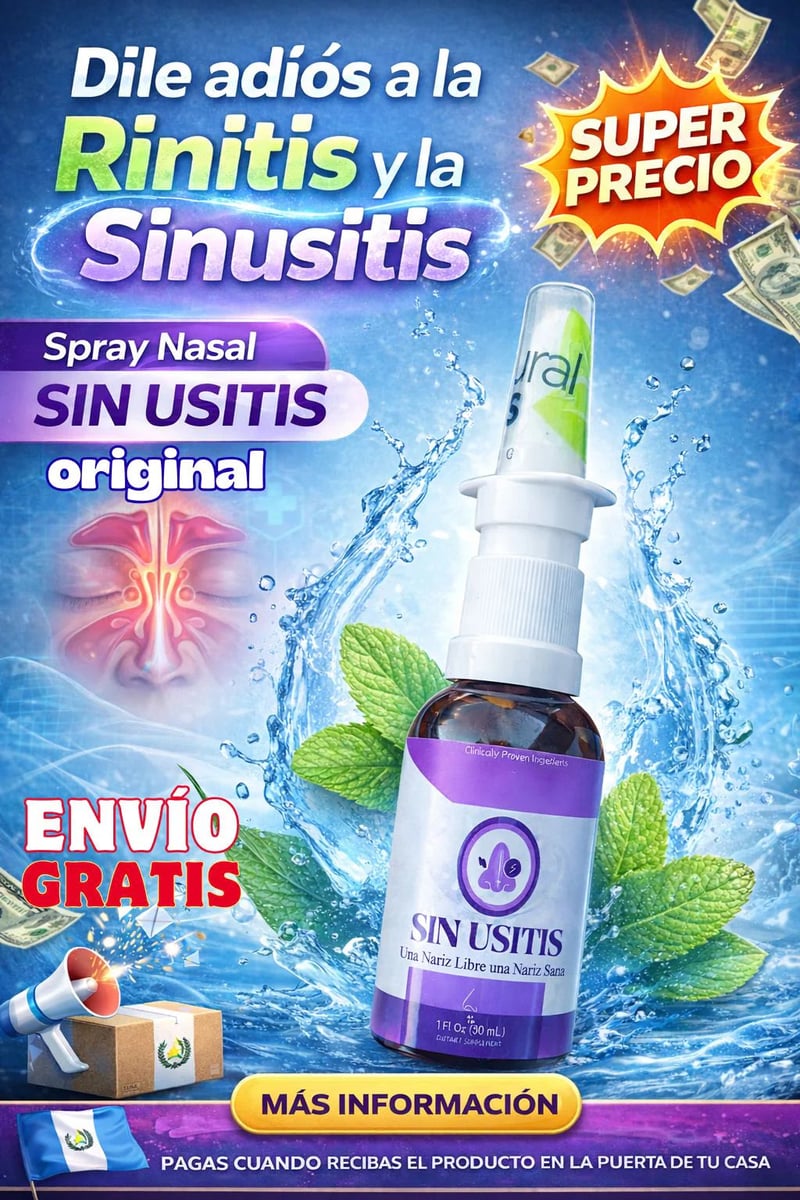 Sinusitis Spray + Elimina La Congestión Nasal y síntomas de Rinitis y Sinusitis