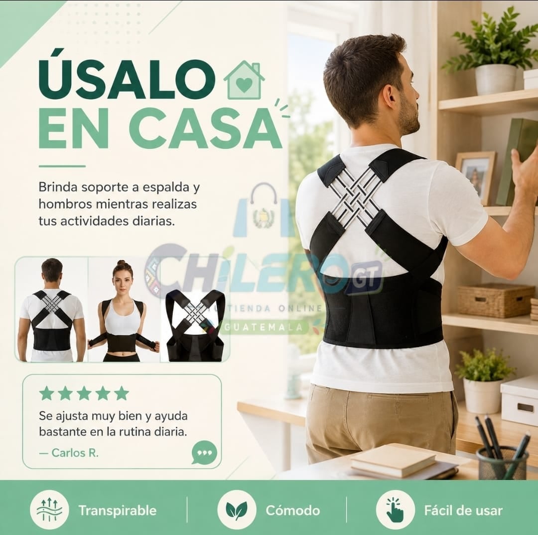 Corrector de Postura Ajustable – Soporte para Espalda, Hombros y Zona Superior