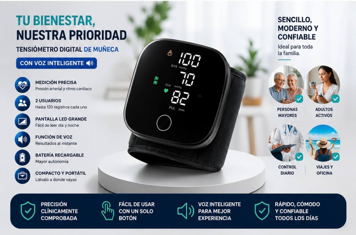 Tensiómetro Digital de Presión Portátil