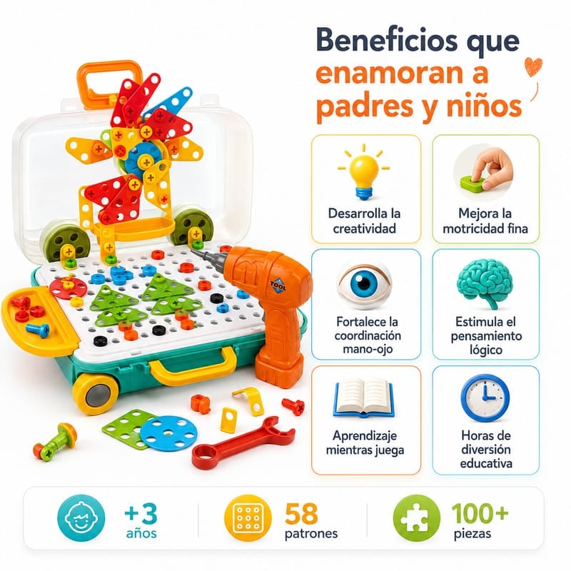 Maleta de Construcción con taladro - Construye tu Creatividad