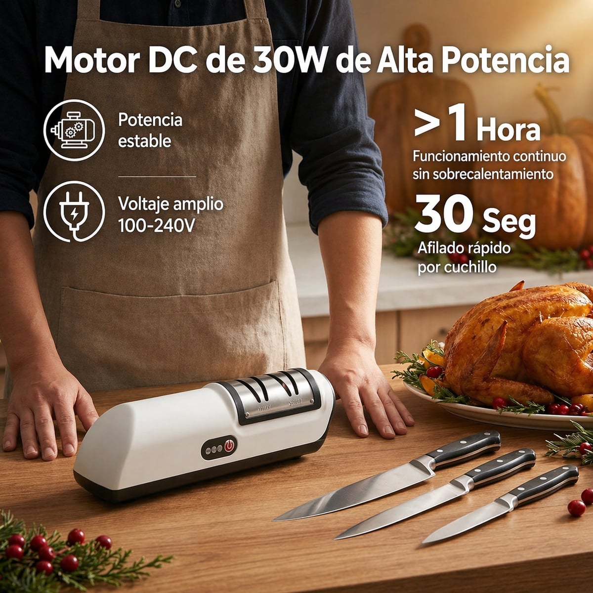 Afilador de cuchillos eléctrico inalámbrico