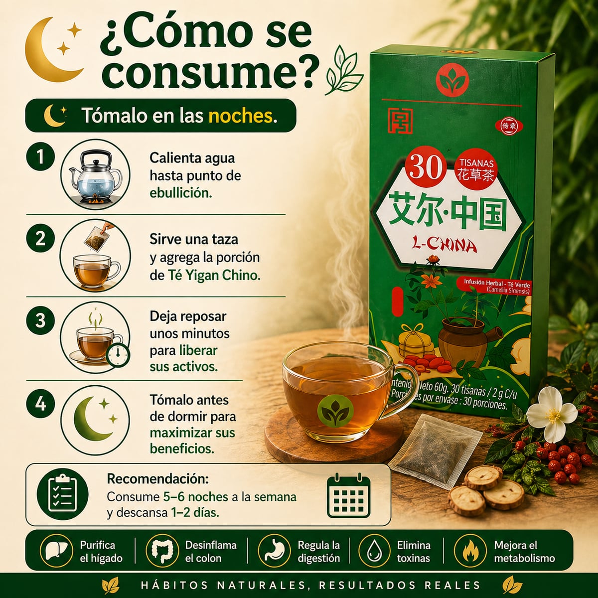 TÉ YIGAN CHINO X30 — 30 Días para un Cuerpo Más Limpio, Ligero y Saludable