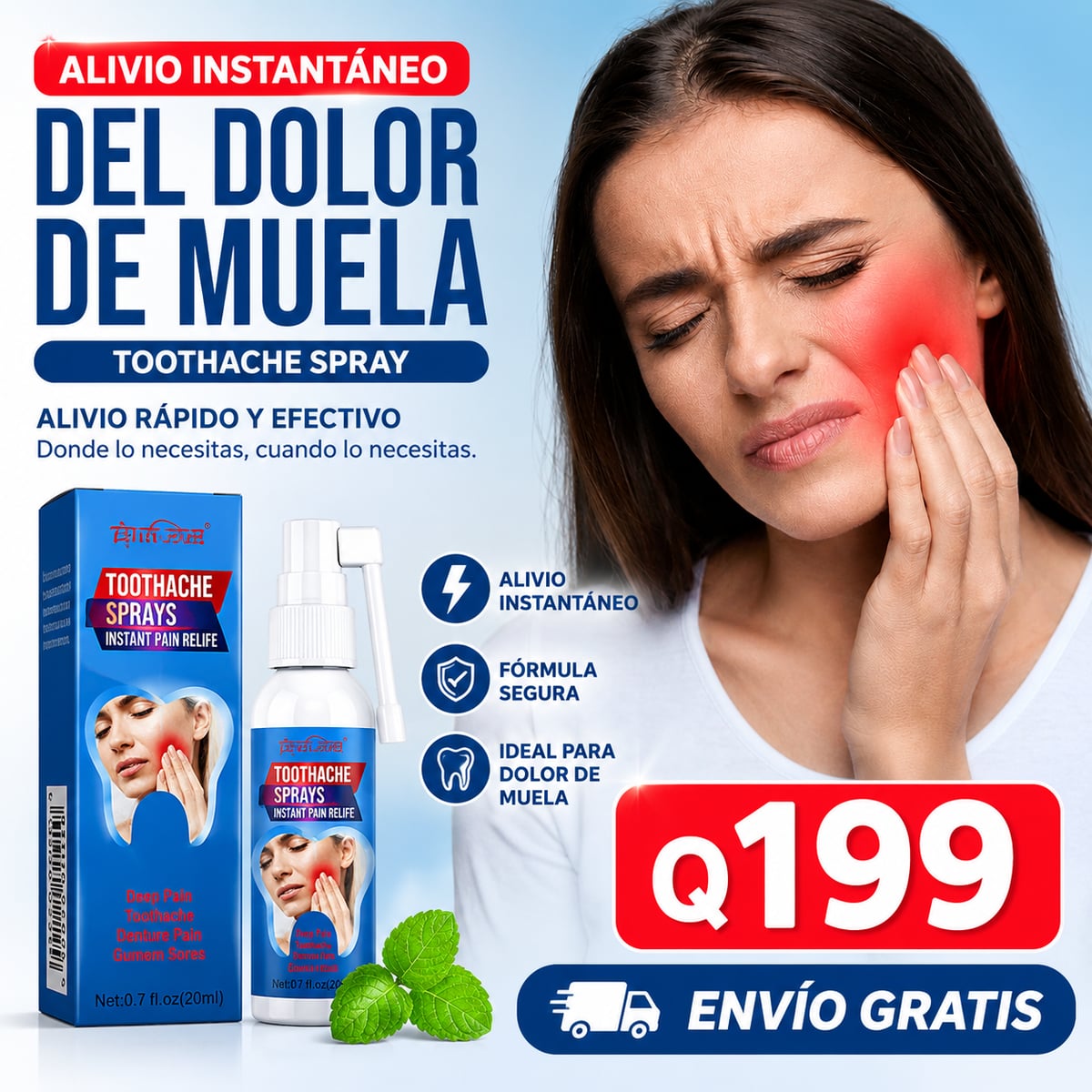 Spray Analgésico Dental - Alivio del Dolor de Muela y Encías en Segundos + ENVIO GRATIS 🎁
