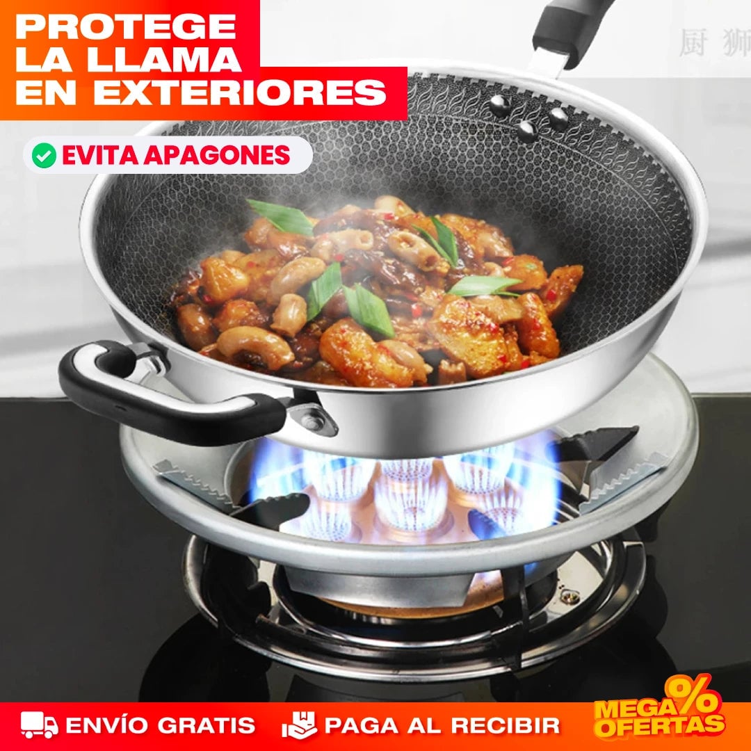 Promo 2x1 Soporte Protector de Llama y Ahorrador de Gas – Cocina Parejo y Gasta Menos Gas