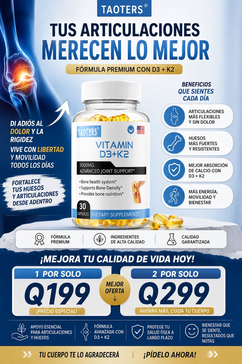 Suplemento de vitamina D3K2 - Tu escudo diario en una cápsula - OFERTA 2X 299
