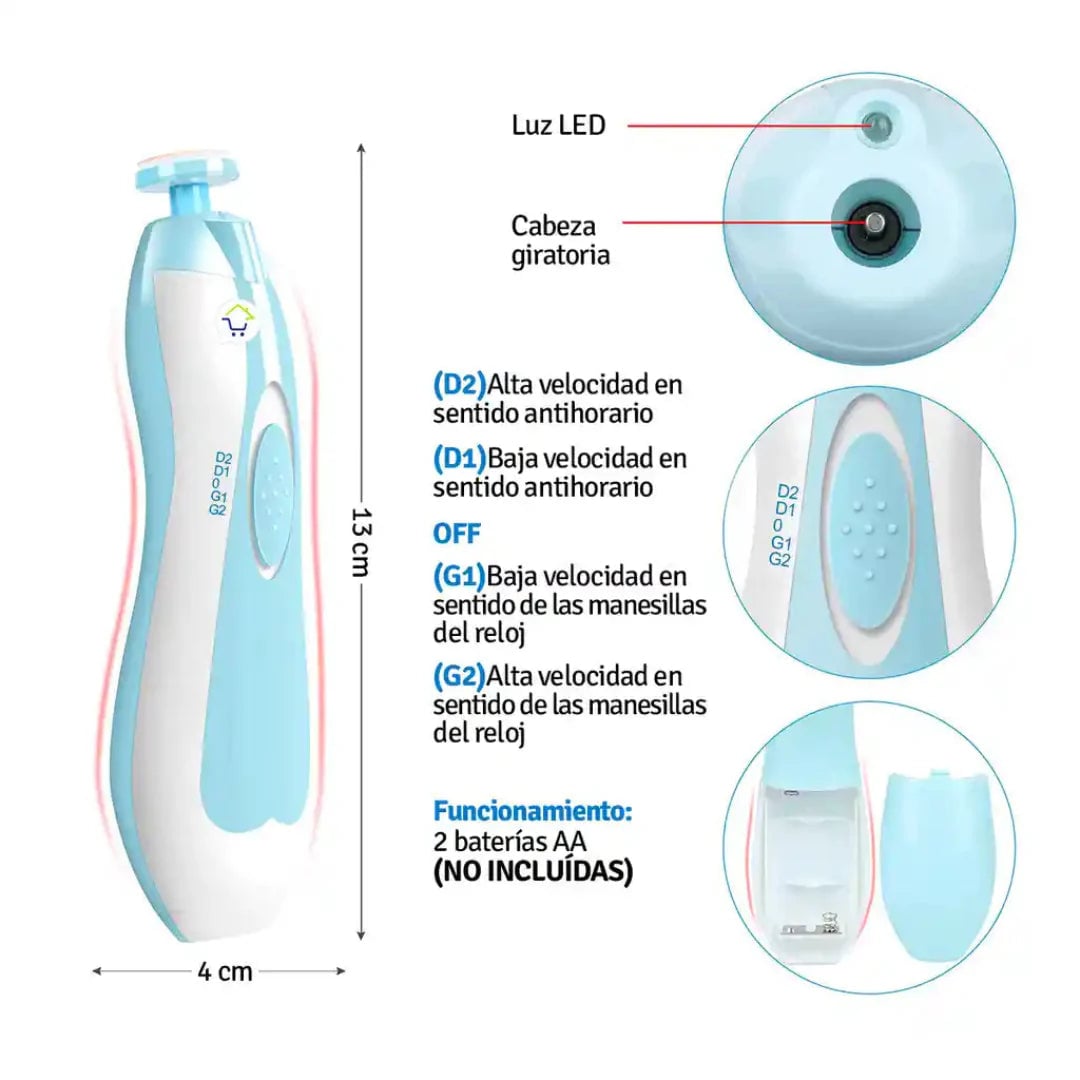 Lima Eléctrica de Uñas para Bebé