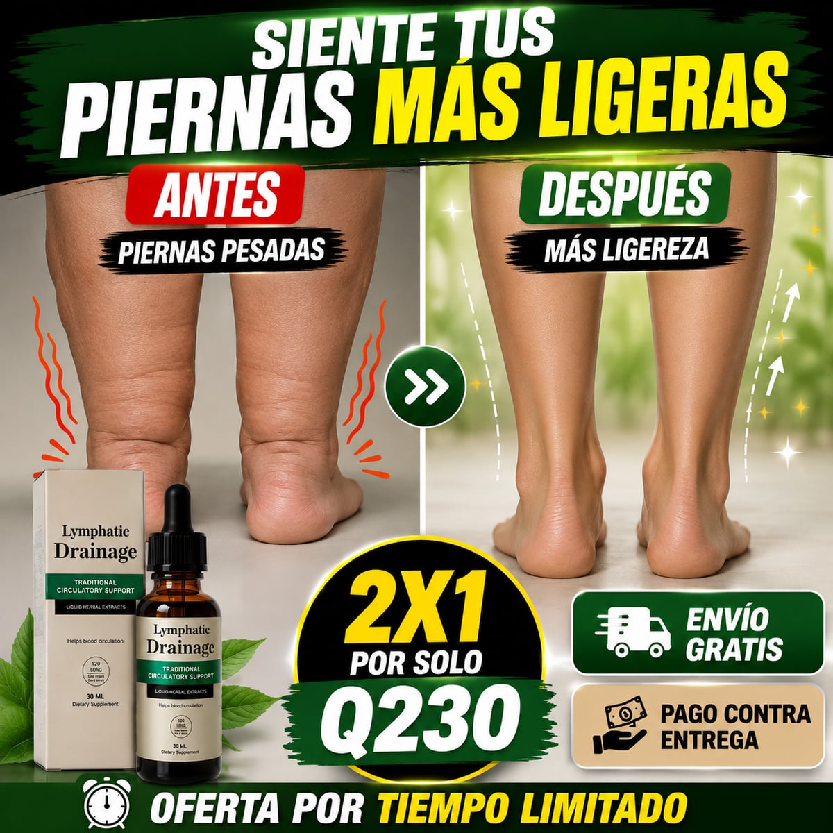 2x1 Gotas Limphatic Drainage - Desintoxicación Linfática de Forma Natural