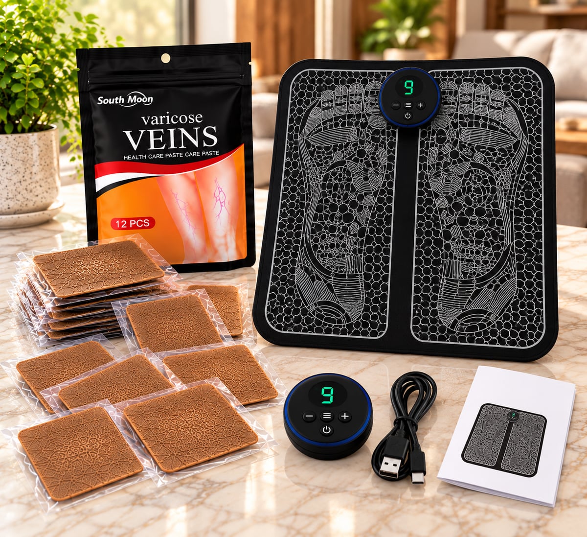 Pack Masajeador Pies + 12 Parches Para Varices