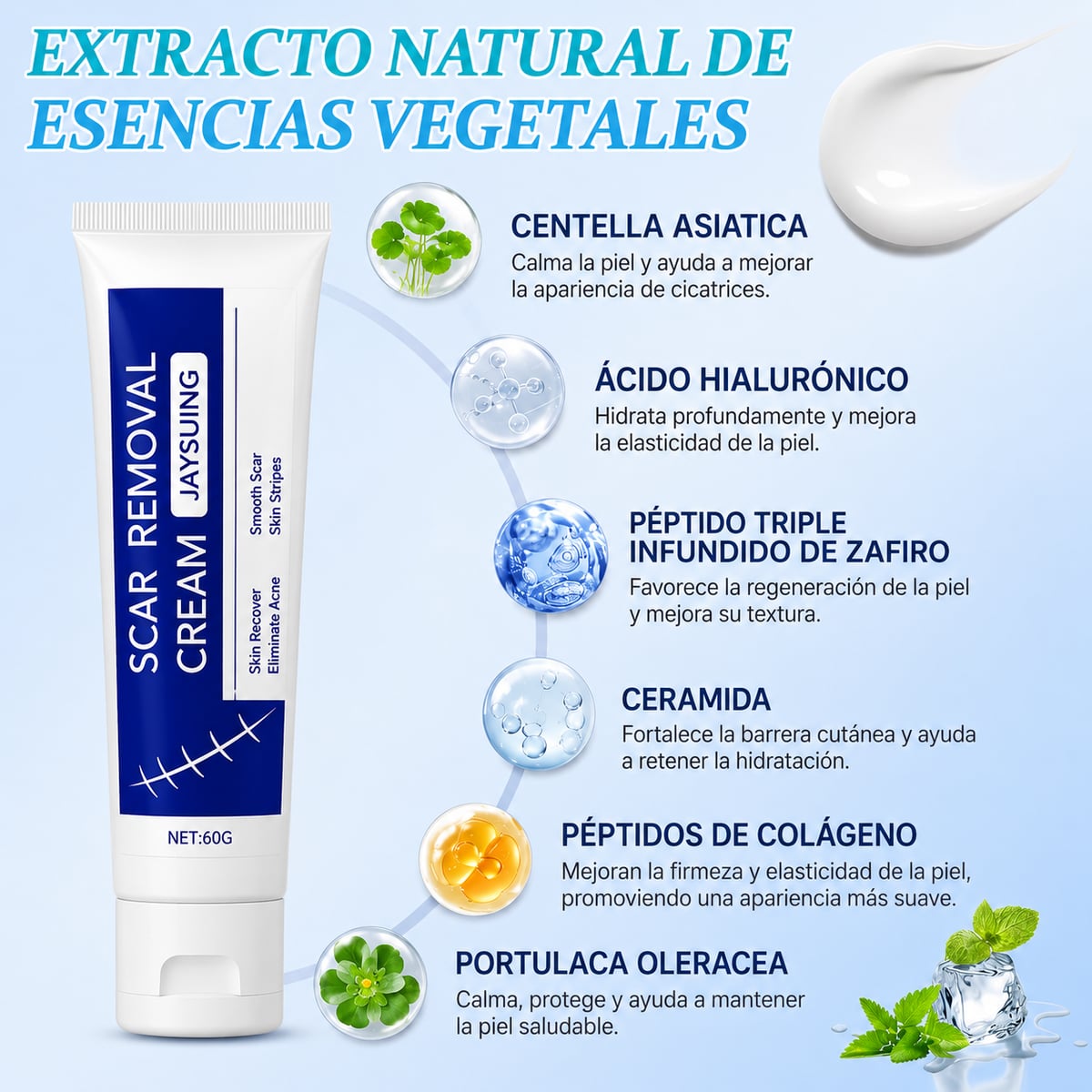 REPAIR SCAR CREAM - CREMA REPARADORA DE CICATRICES - ANTIGUAS Y RECIENTES, QUEMADURAS Y MÁS