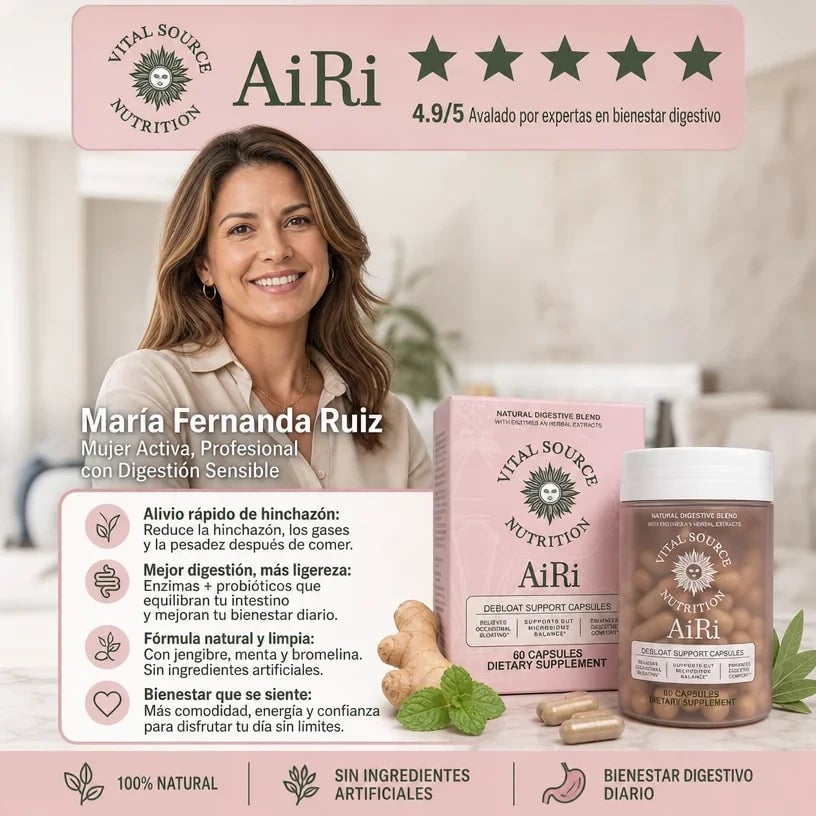 AiRi Debloat™ | Enzimas + Probióticos para una Digestión Ligera y Sin Inflamación