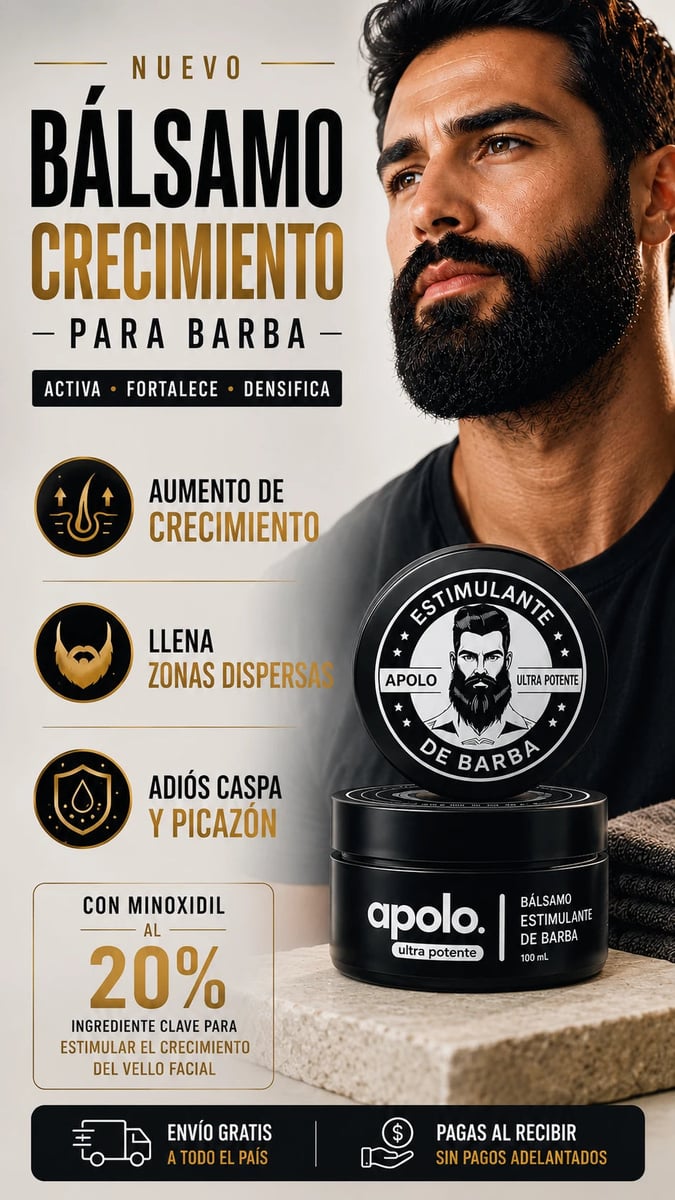 OFERTA 2X1🔥APOLO. Estimulante para el Crecimiento y Cuidado de la Barba –