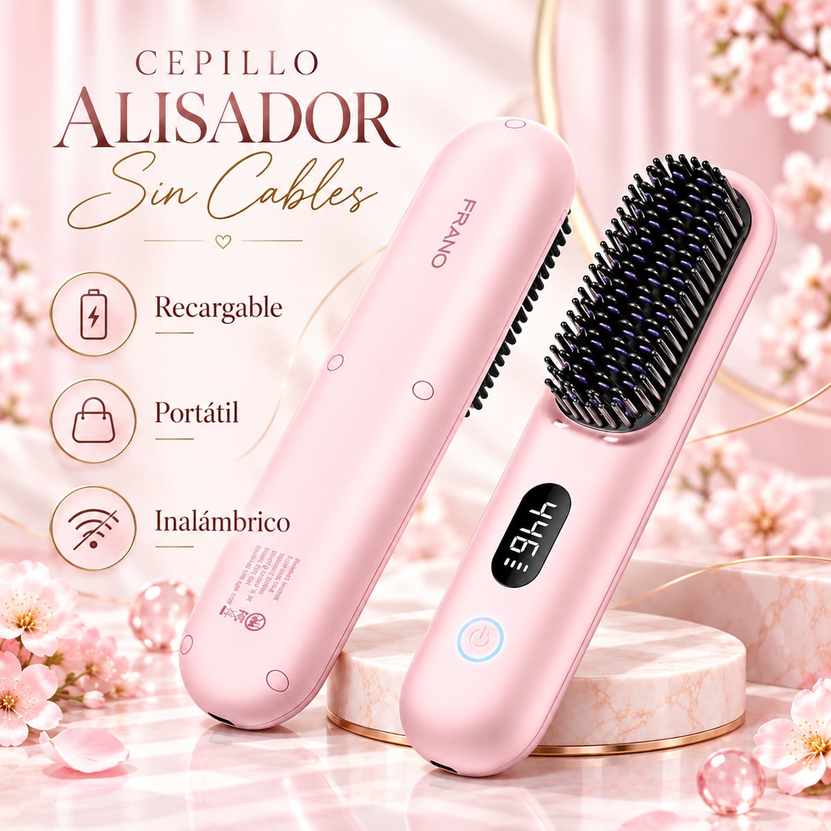 🔥💎 ¡LLEVA EL PODER DE UN PEINADO ELEGANTE EN TU BOLSO! 👜✨ Cepillo Alisador Inalámbrico y Recargable! ENVIO GRATIS