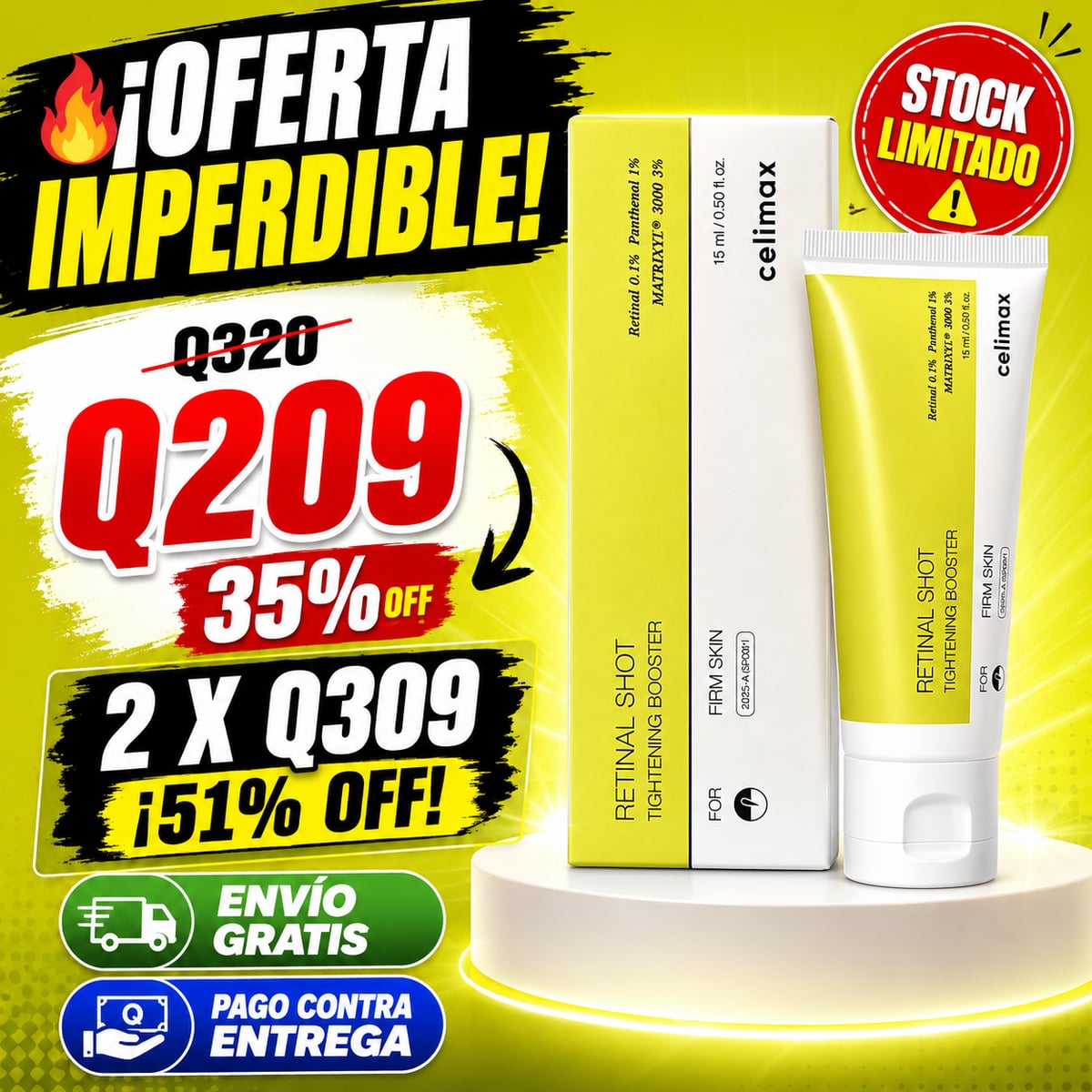 OFERTA IMPERDIBLE - Crema Retinal Shot Celimax + ENVIO GRATIS 🚚