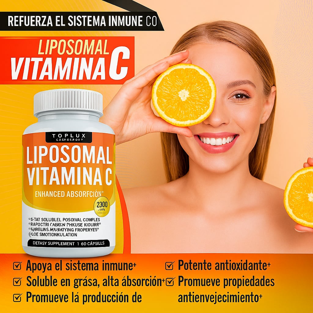 🍊 Vitamina C Liposomal™ – Refuerza tus defensas y mejora tu energía diaria ⚡💪 | 60 Cápsulas
