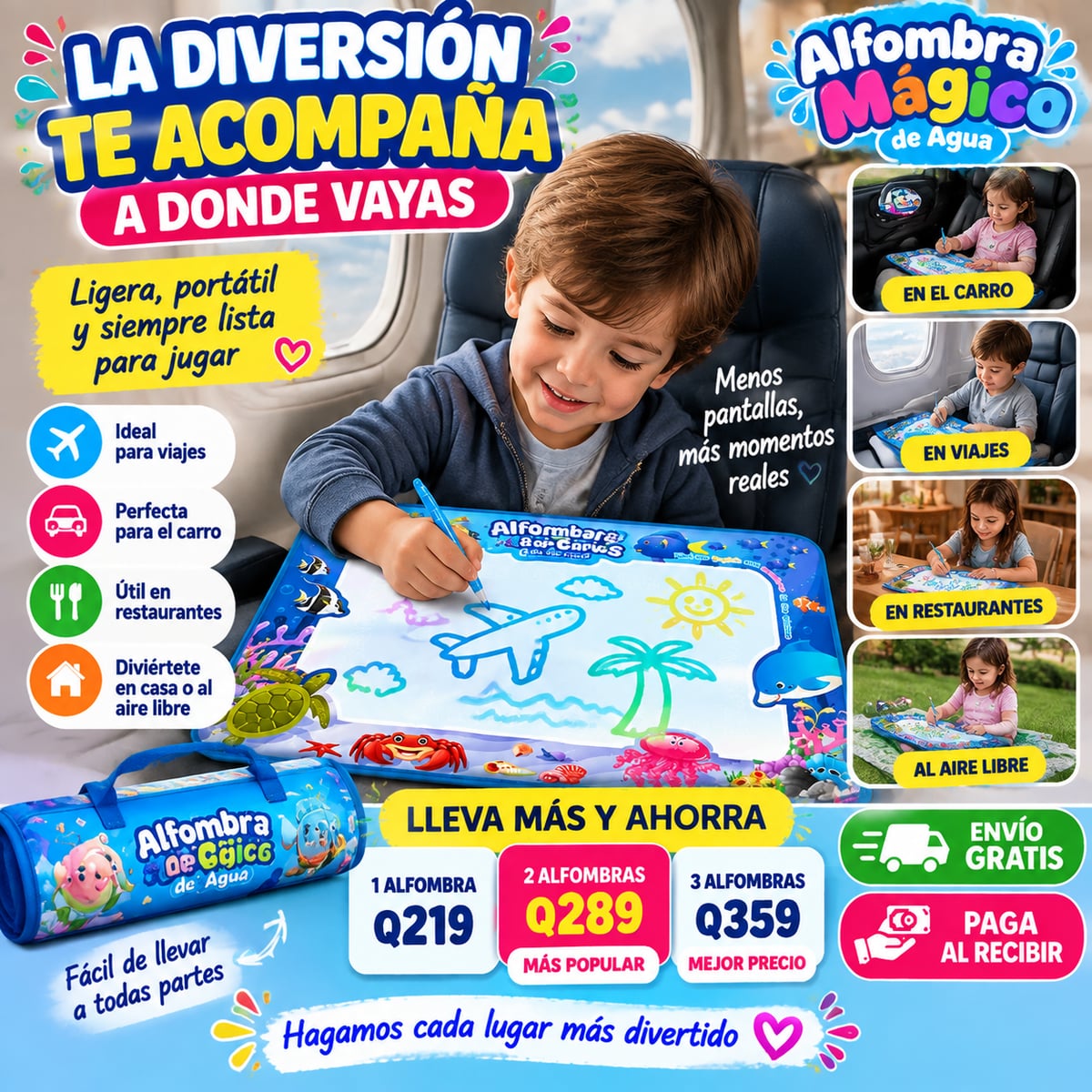 DIVERSION CON ARTE - ALFOMBRA MAGICA DE AGUA + ENVIO GRATIS 🚚