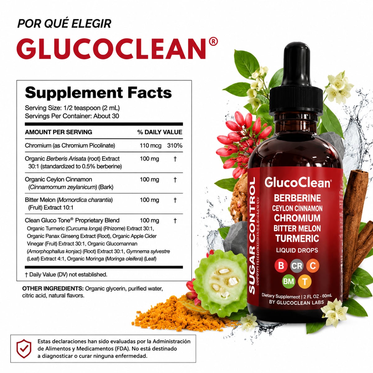 Gluco Clean™ 30 ml | Controla el Azúcar y Protege tu Corazón+ Envio Gratis