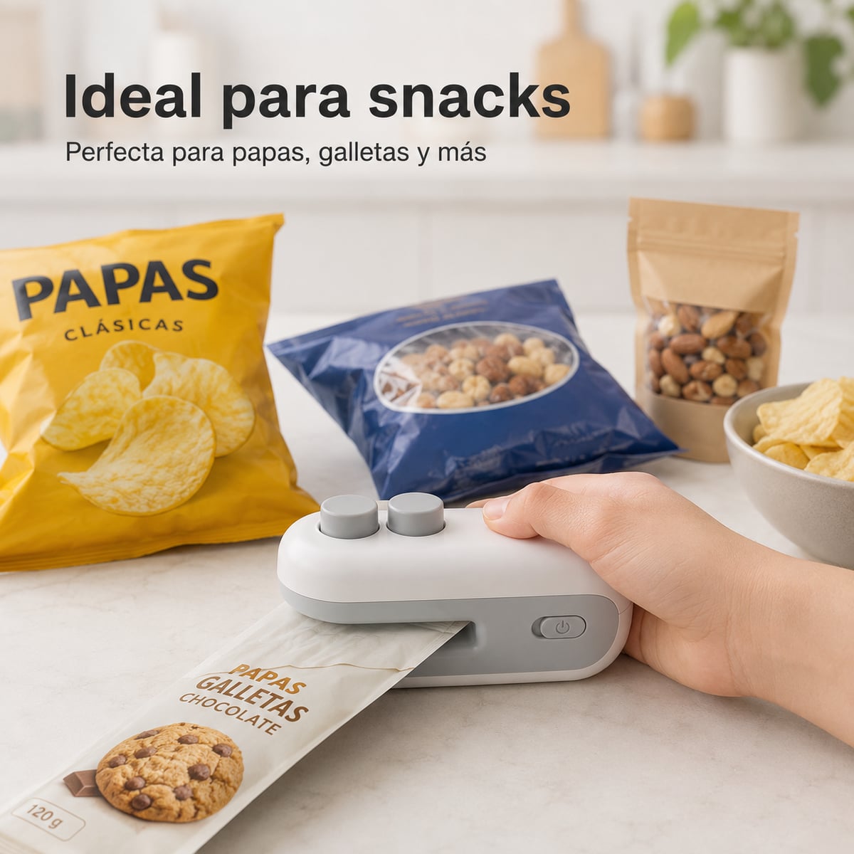 SellaFresh Go™ | Mini Selladora Portátil Recargable USB-C