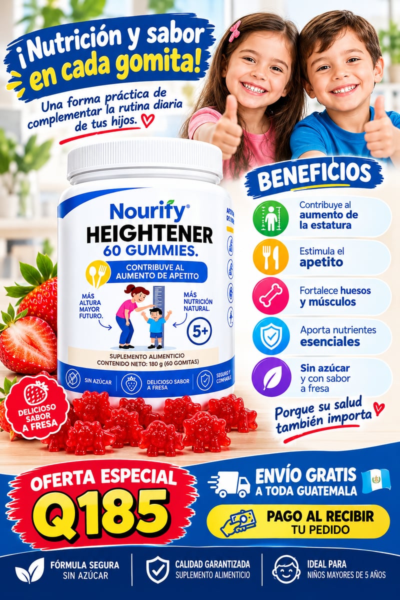 GOMITAS PARA EL CRECIMIENTO Y AUMENTO DEL APETITO PARA NIÑOS HEIGHTERNER