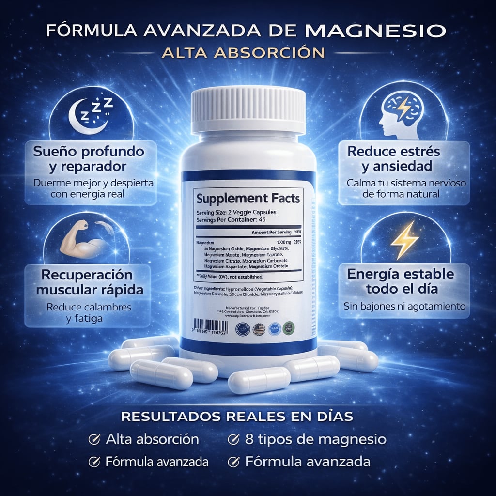 Magnesium-Complex™ 1000mg – 90 cápsulas Original | Energía, descanso y recuperación 💊