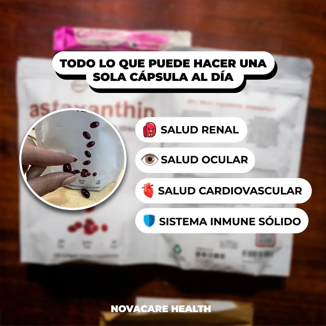 ASTAXANTHIN® 120 SOFTGELS 💊 | Fórmula de longevidad avanzada para tus riñones, ojos y piel 🍃