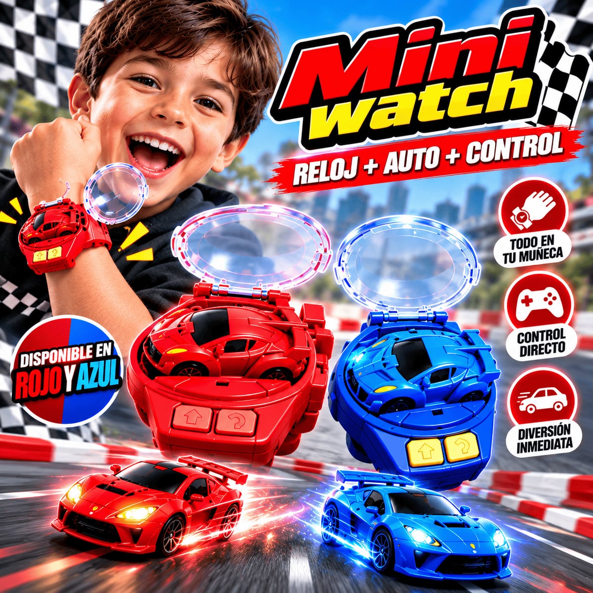 Mini Watch - Colores Rojo y Azul a Elección.