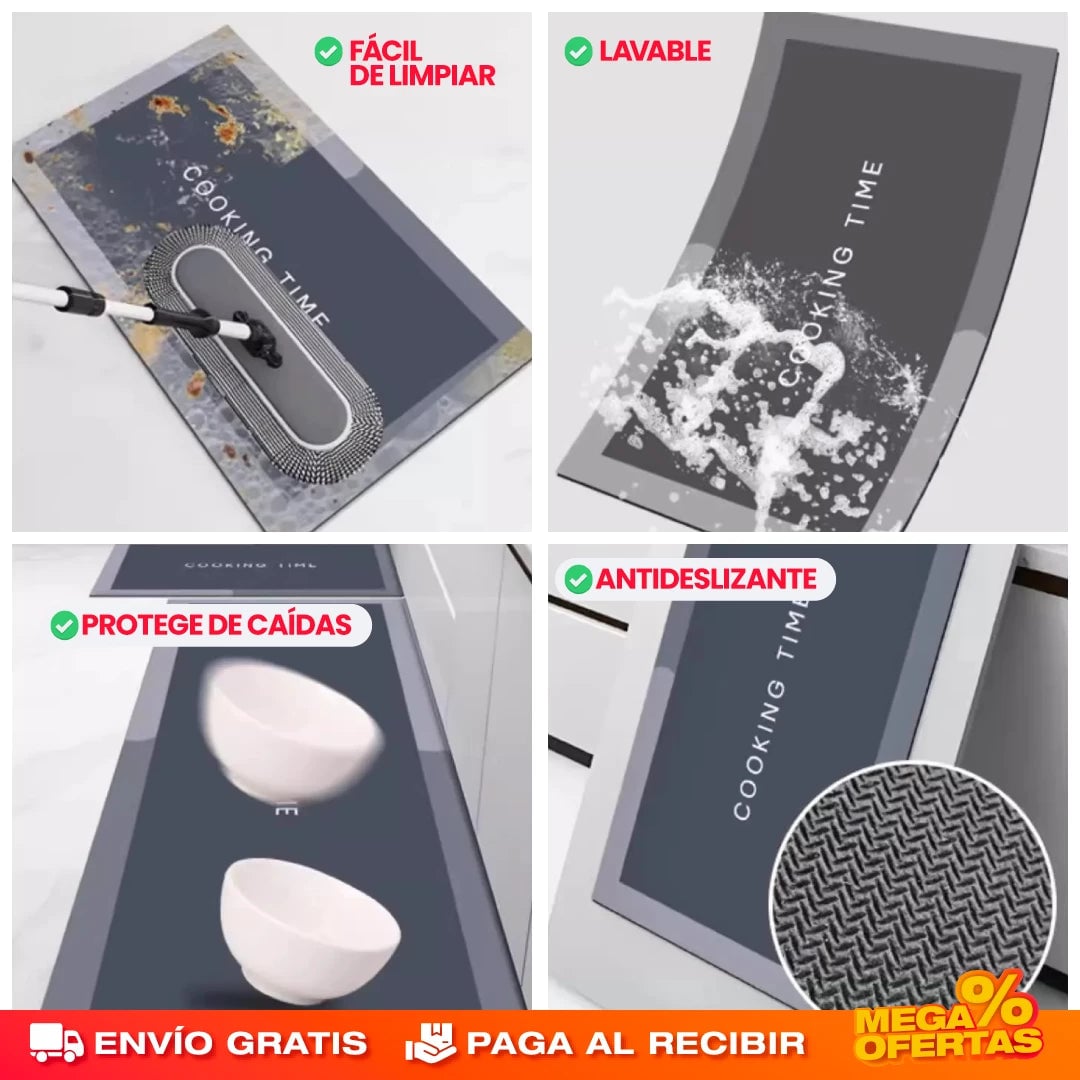 Alfombras Antideslizantes Súper Absorbentes para Cocina y Baño – Pisa Seco y Sin Resbalar · Combo x2